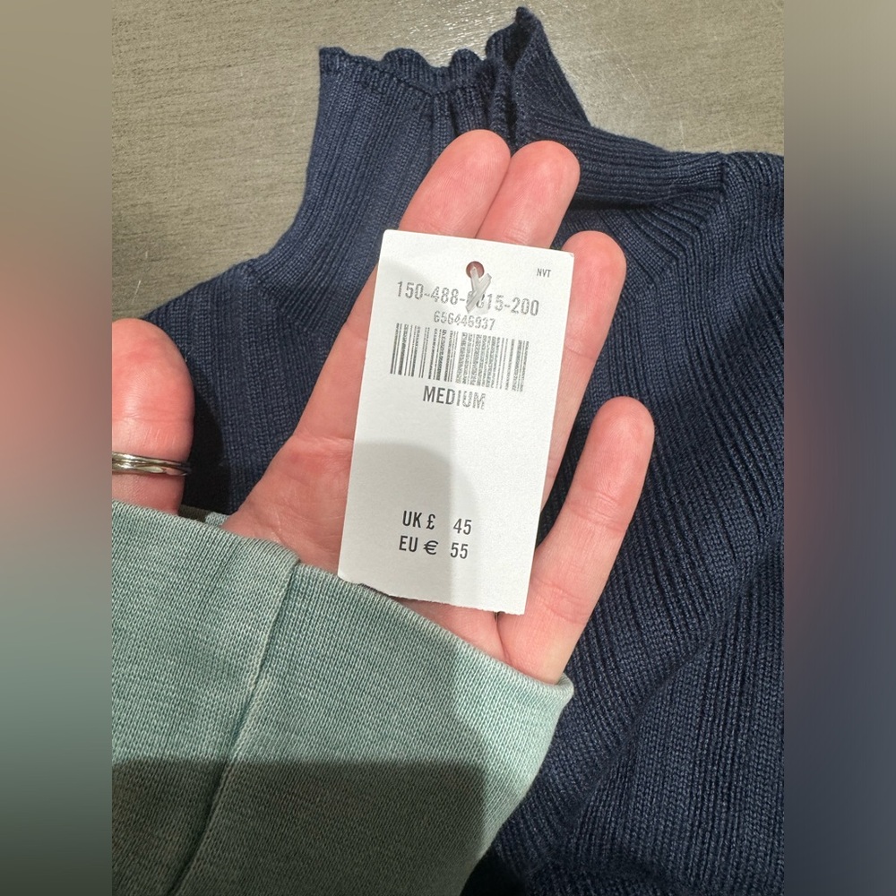 BNWT Abercrombie Blue Ribbed Turtleneck - Picture 2 of 2